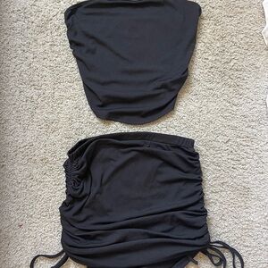 Black Strapless two piece set